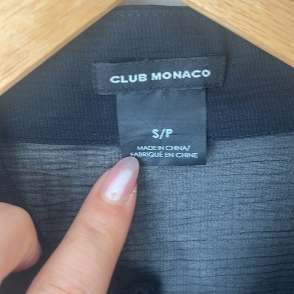 Club Monaco sheer silk blouse mandarin collar embroidered button up size small - Picture 4 of 9